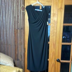 Vince Camuto Black Classy Ruched Midi Dress, Size M
